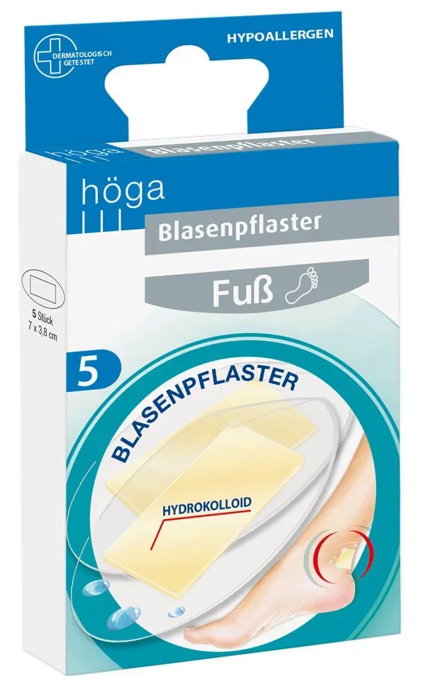 Höga blarenpleister hydrocolloïd 7x3,8cm 5 stuks waterdicht