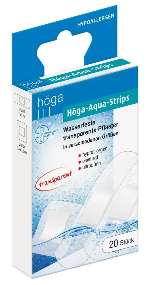 Höga-Aqua-Strips waterdichte pleister transparant 20 stuks